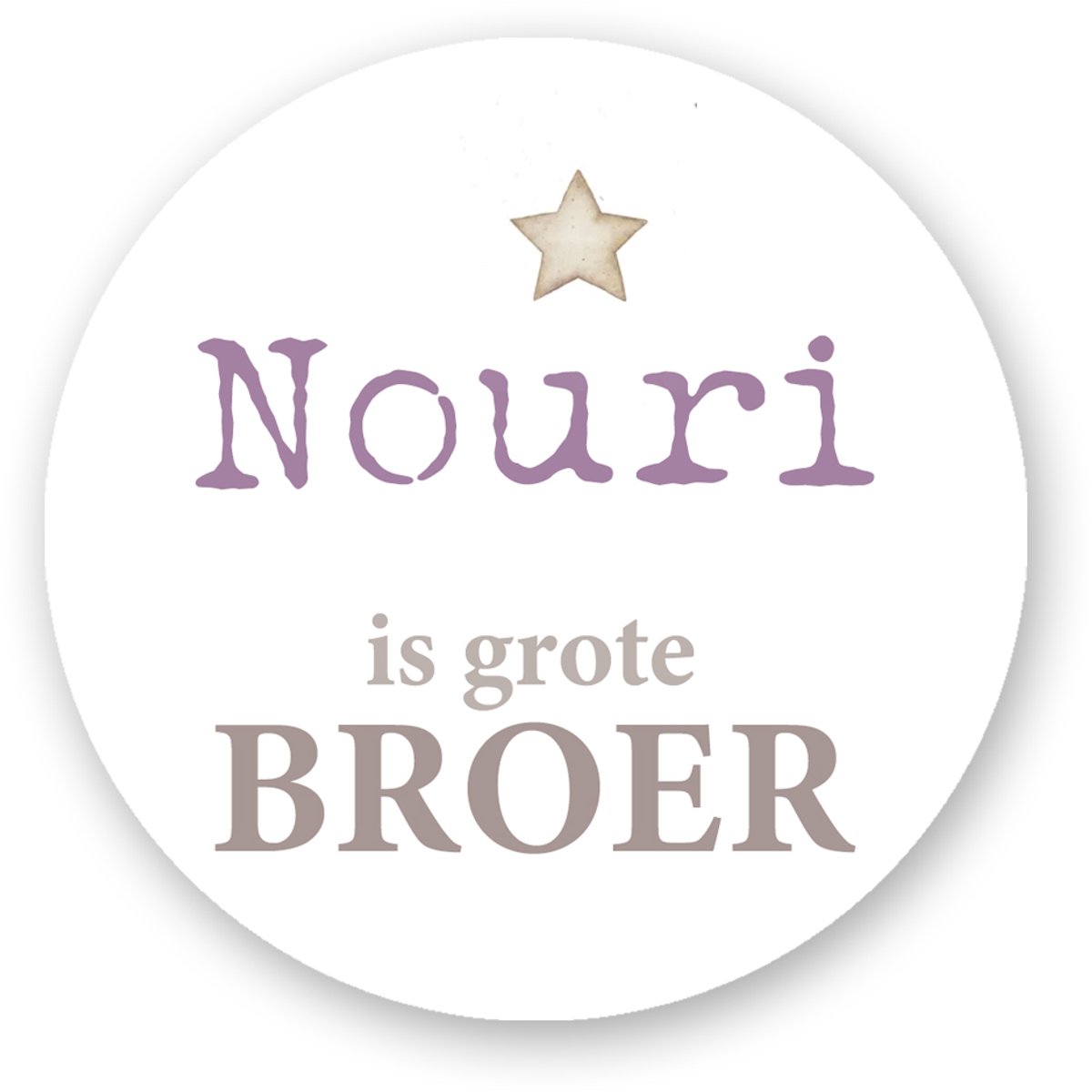 Sluitstickers geboorte – gepersonaliseerd – [Naam] is grote broer – 25 stuks – 4 cm – stickers met naam – geboorte traktatie- sluitstickers Pimp Studio
